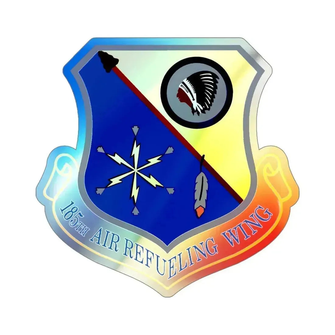 185th Air Refueling Wing (U.S. Air Force) Holographic STICKER Die-Cut Vinyl Decal 5 Inch Holographic - The Sticker Space