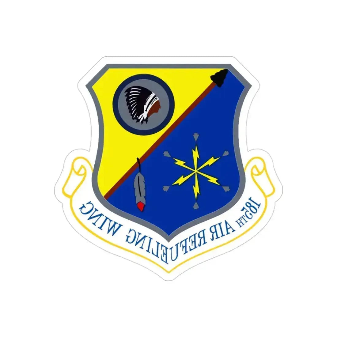 185th Air Refueling Wing (U.S. Air Force) REVERSE PRINT Transparent Die-Cut STICKER 3 Inch Die-Cut Transparent - The Sticker Space