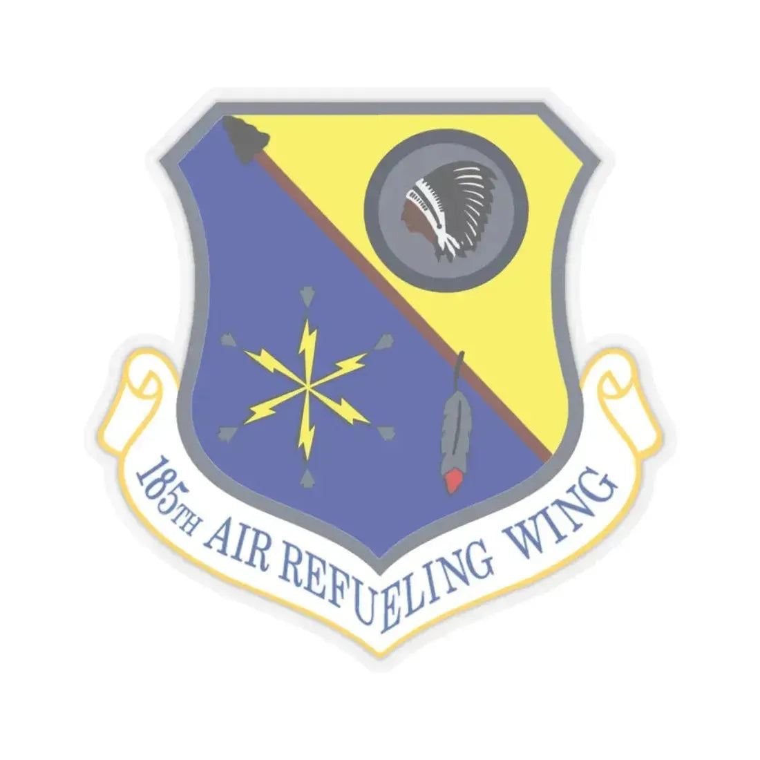 185th Air Refueling Wing (U.S. Air Force) STICKER Vinyl Kiss-Cut Decal 3 Inch Transparent - The Sticker Space