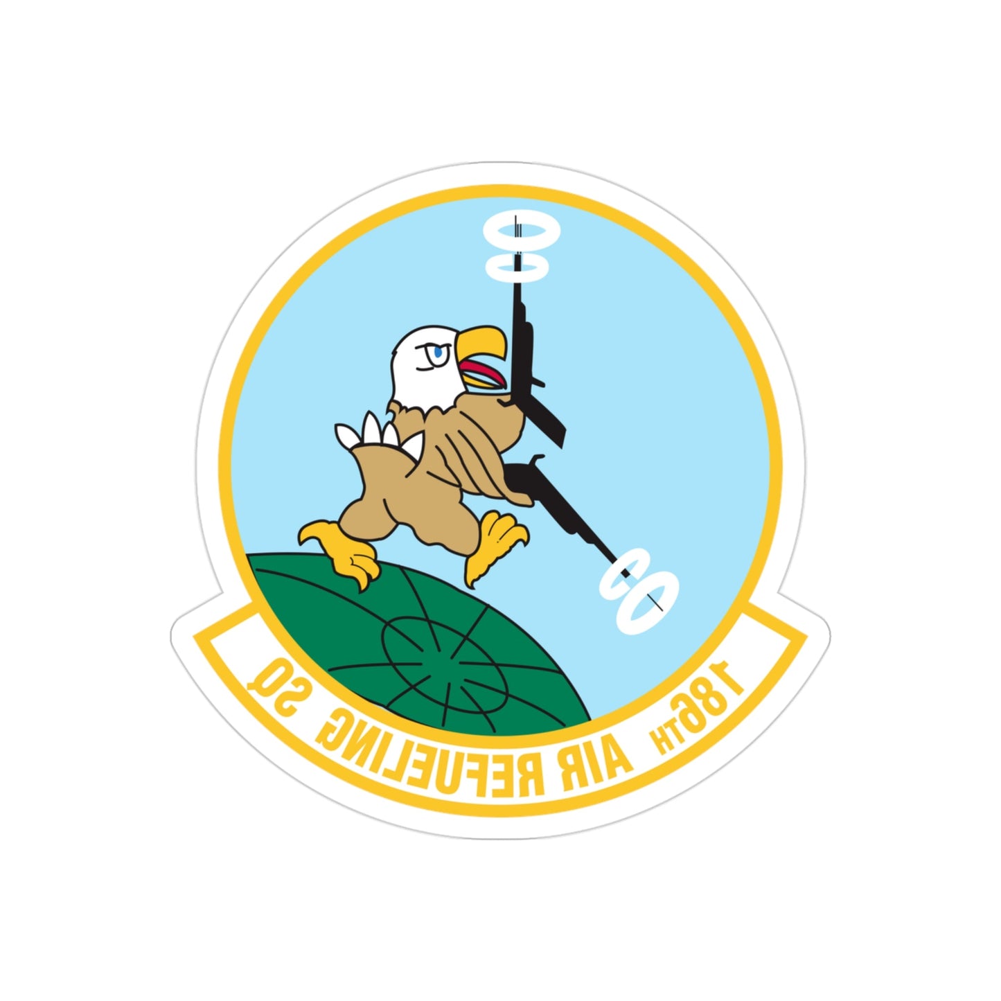 186 Air Refueling Squadron (U.S. Air Force) REVERSE PRINT Transparent STICKER-3" × 3"-The Sticker Space