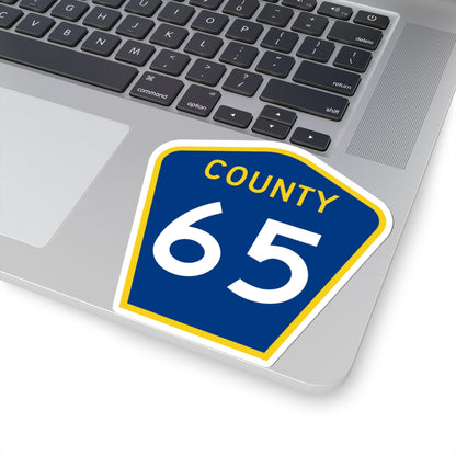 County 65 MN (Minnesota) (Road Sign) STICKER Vinyl Kiss-Cut Decal
