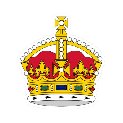 1860s pattern Tudor Crown 3D (United Kingdom) (Coat of Arms) STICKER Vinyl Kiss-Cut Decal 2 Inch White - The Sticker Space