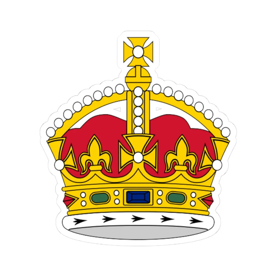 1860s pattern Tudor Crown 3D (United Kingdom) (Coat of Arms) STICKER Vinyl Kiss-Cut Decal 3 Inch White - The Sticker Space