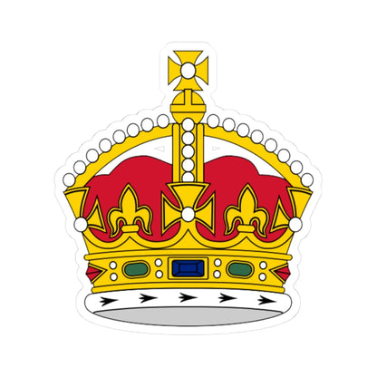 1860s pattern Tudor Crown 3D (United Kingdom) (Coat of Arms) STICKER Vinyl Kiss-Cut Decal 3 Inch White - The Sticker Space