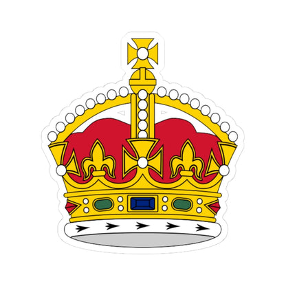1860s pattern Tudor Crown 3D (United Kingdom) (Coat of Arms) STICKER Vinyl Kiss-Cut Decal 6 Inch White - The Sticker Space