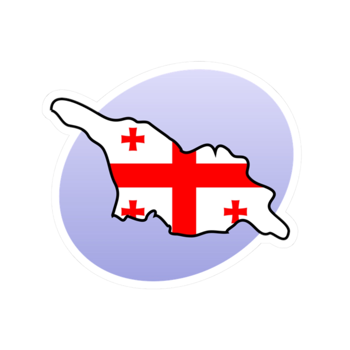 P Flag map of Georgia (Georgia) STICKER Vinyl Kiss-Cut Decal