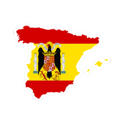 Flag-map of Spain 1938-1945 (Spain) STICKER Vinyl Kiss-Cut Decal