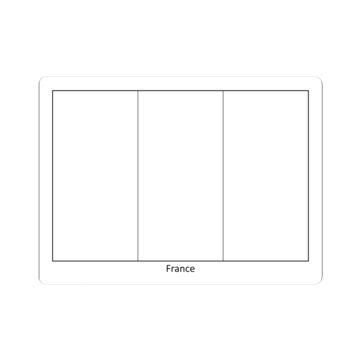 Flag of France colouring page (France) STICKER Vinyl Kiss-Cut Decal