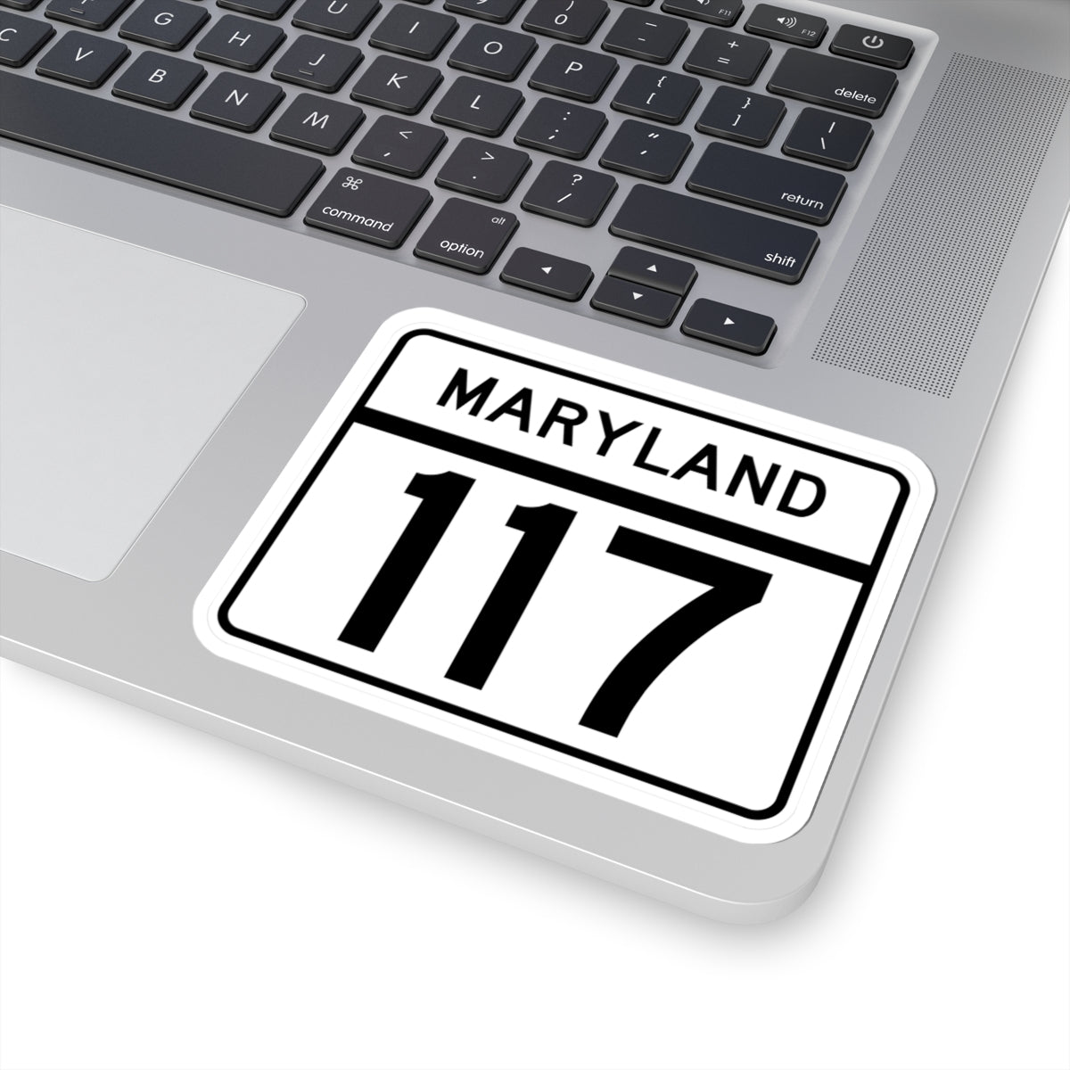 MD Route 117 (Maryland) (Road Sign) STICKER Vinyl Kiss-Cut Decal