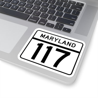 MD Route 117 (Maryland) (Road Sign) STICKER Vinyl Kiss-Cut Decal
