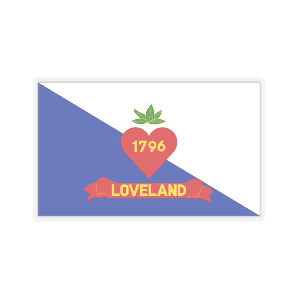 Flag of Loveland, Ohio - STICKER Vinyl Kiss-Cut Decal