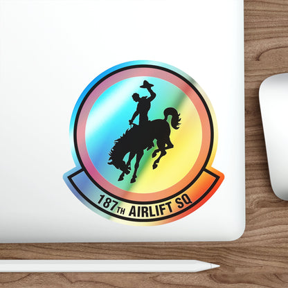 187 Airlift Squadron (U.S. Air Force) Holographic STICKER Die-Cut Vinyl Decal-The Sticker Space