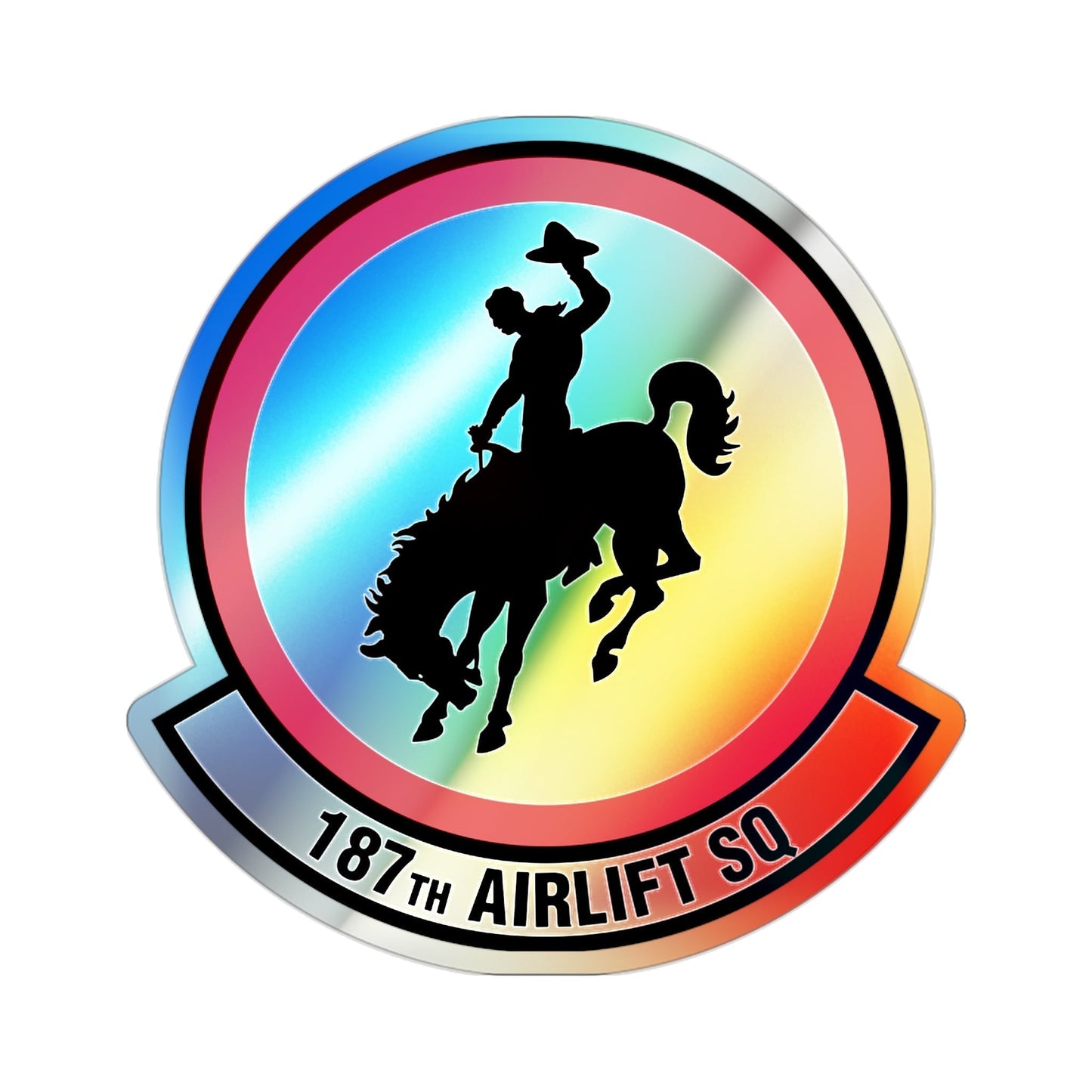 187 Airlift Squadron (U.S. Air Force) Holographic STICKER Die-Cut Vinyl Decal-2 Inch-The Sticker Space