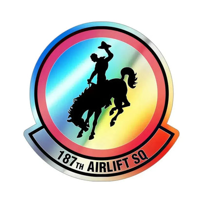 187 Airlift Squadron (U.S. Air Force) Holographic STICKER Die-Cut Vinyl Decal 3 Inch Holographic - The Sticker Space