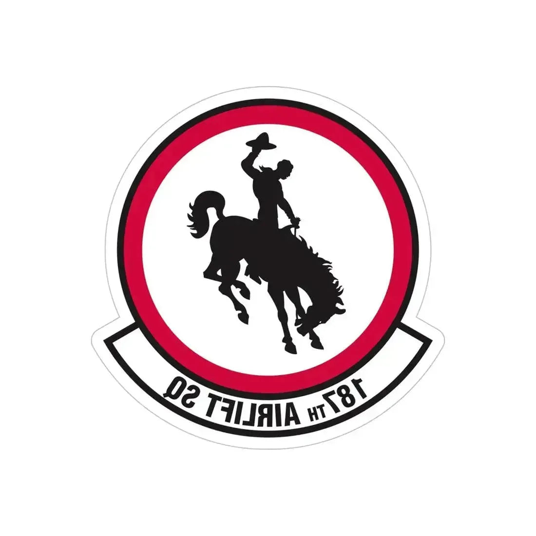 187 Airlift Squadron (U.S. Air Force) REVERSE PRINT Transparent Die-Cut STICKER 6 Inch Die-Cut Transparent - The Sticker Space