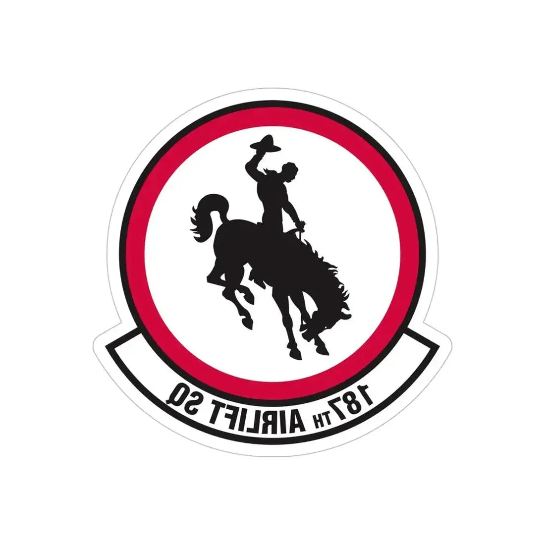 187 Airlift Squadron (U.S. Air Force) REVERSE PRINT Transparent Die-Cut STICKER - The Sticker Space