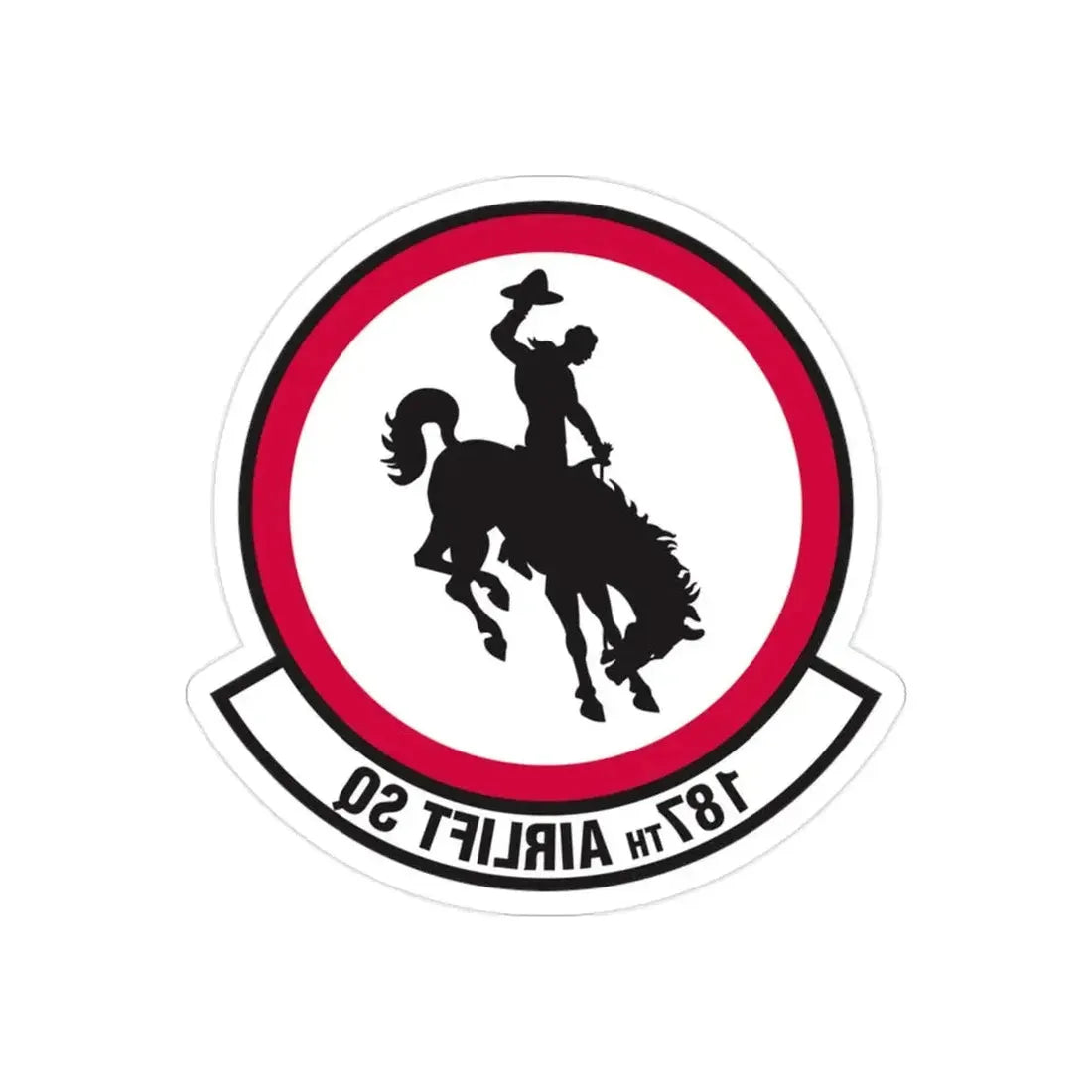 187 Airlift Squadron (U.S. Air Force) REVERSE PRINT Transparent Die-Cut STICKER - The Sticker Space
