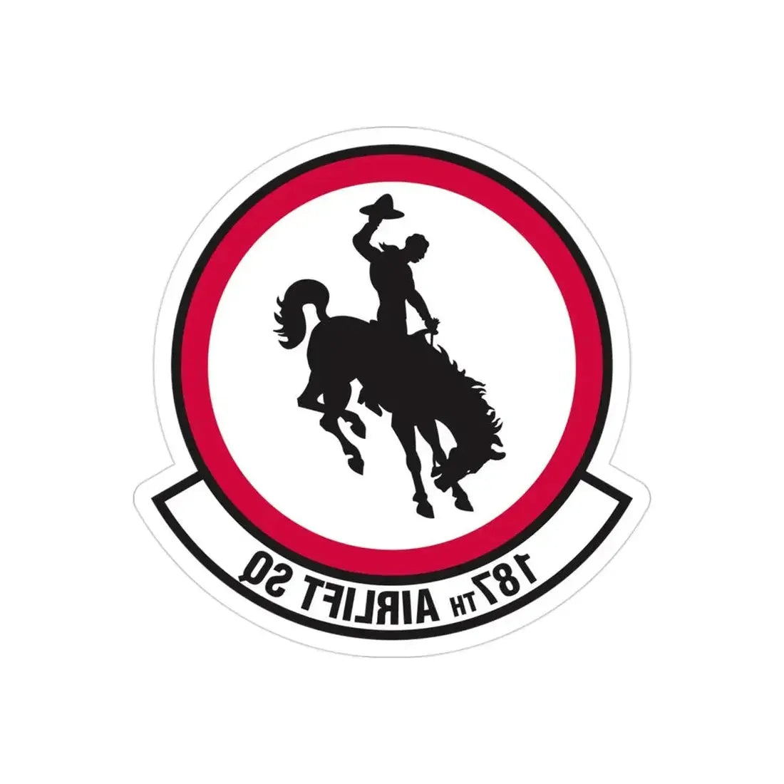 187 Airlift Squadron (U.S. Air Force) REVERSE PRINT Transparent Die-Cut STICKER - The Sticker Space