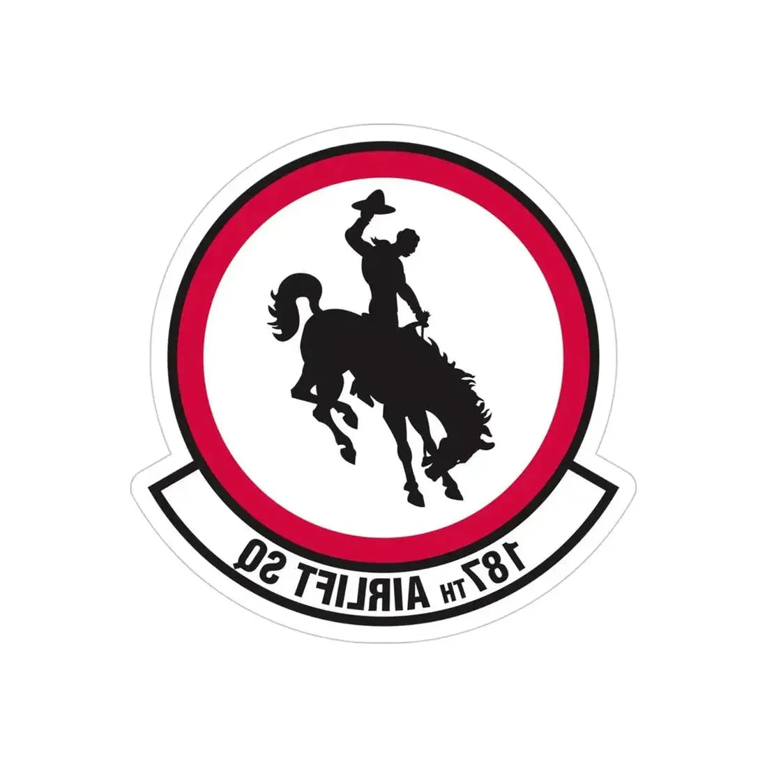 187 Airlift Squadron (U.S. Air Force) REVERSE PRINT Transparent Die-Cut STICKER - The Sticker Space