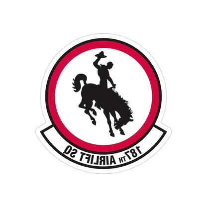 187 Airlift Squadron (U.S. Air Force) REVERSE PRINT Transparent Die-Cut STICKER - The Sticker Space