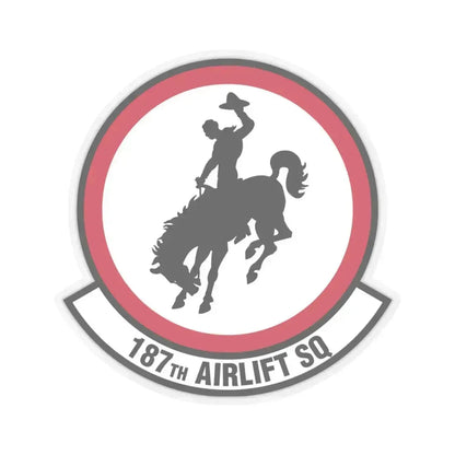 187 Airlift Squadron (U.S. Air Force) STICKER Vinyl Kiss-Cut Decal 4 Inch Transparent - The Sticker Space