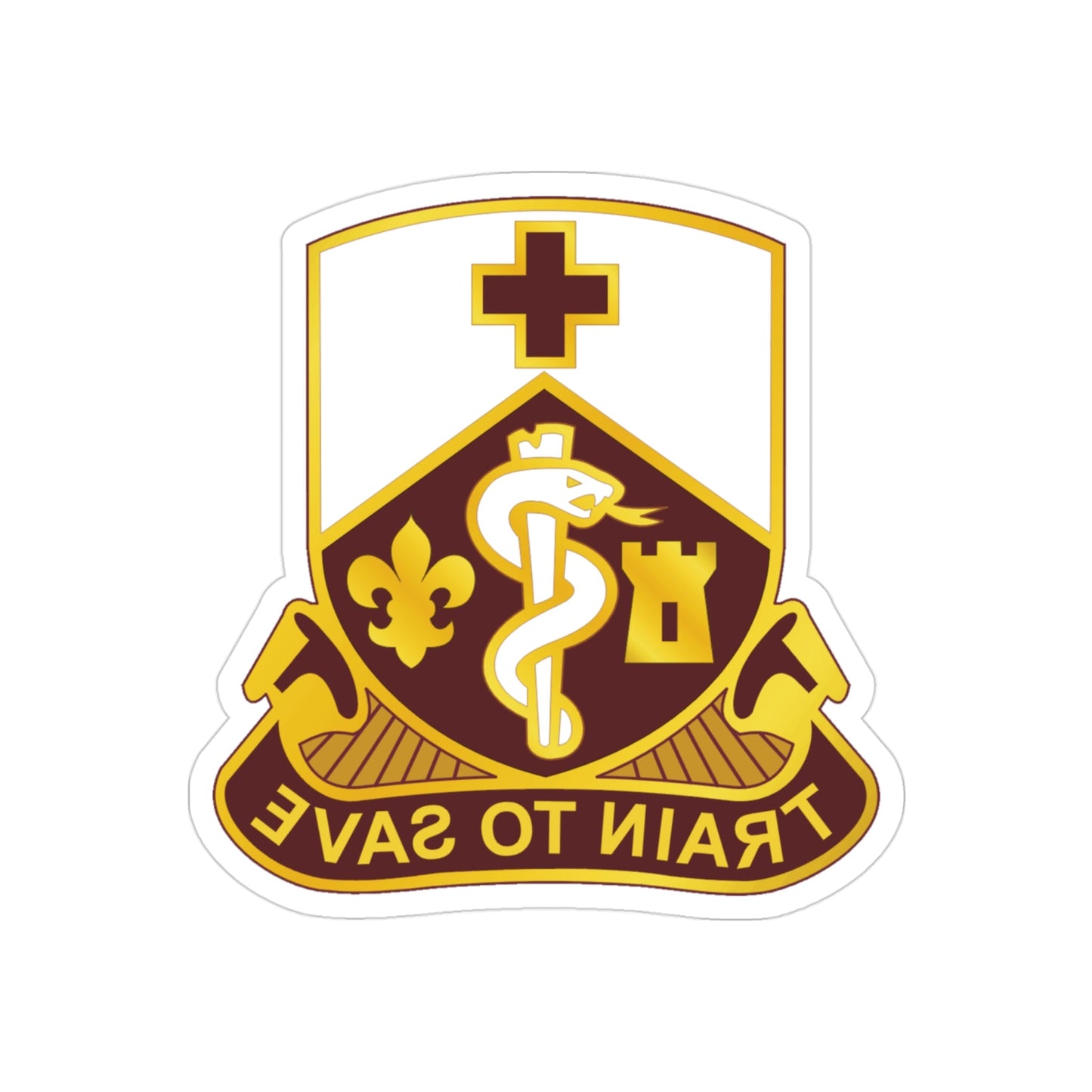 187 Medical Battalion (U.S. Army) REVERSE PRINT Transparent STICKER-3 Inch-The Sticker Space