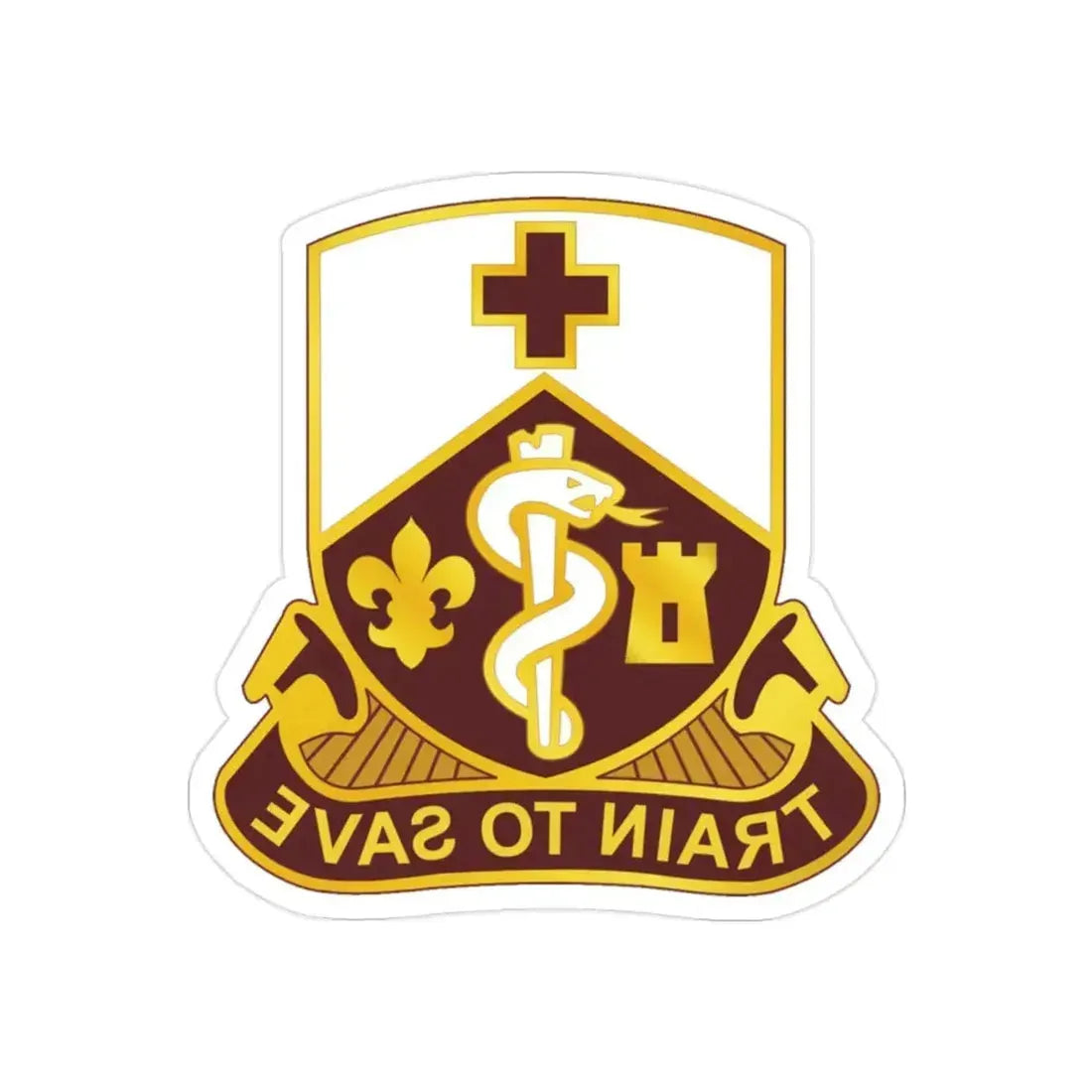 187 Medical Battalion (U.S. Army) REVERSE PRINT Transparent Die-Cut STICKER 2 Inch Die-Cut Transparent - The Sticker Space