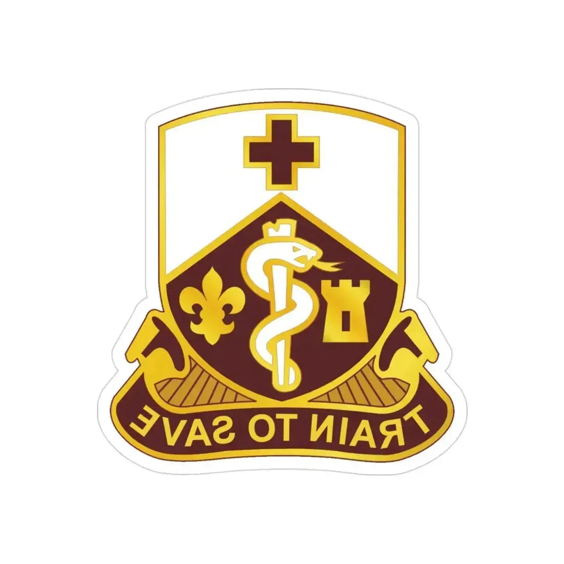 187 Medical Battalion (U.S. Army) REVERSE PRINT Transparent Die-Cut STICKER 3 Inch Die-Cut Transparent - The Sticker Space