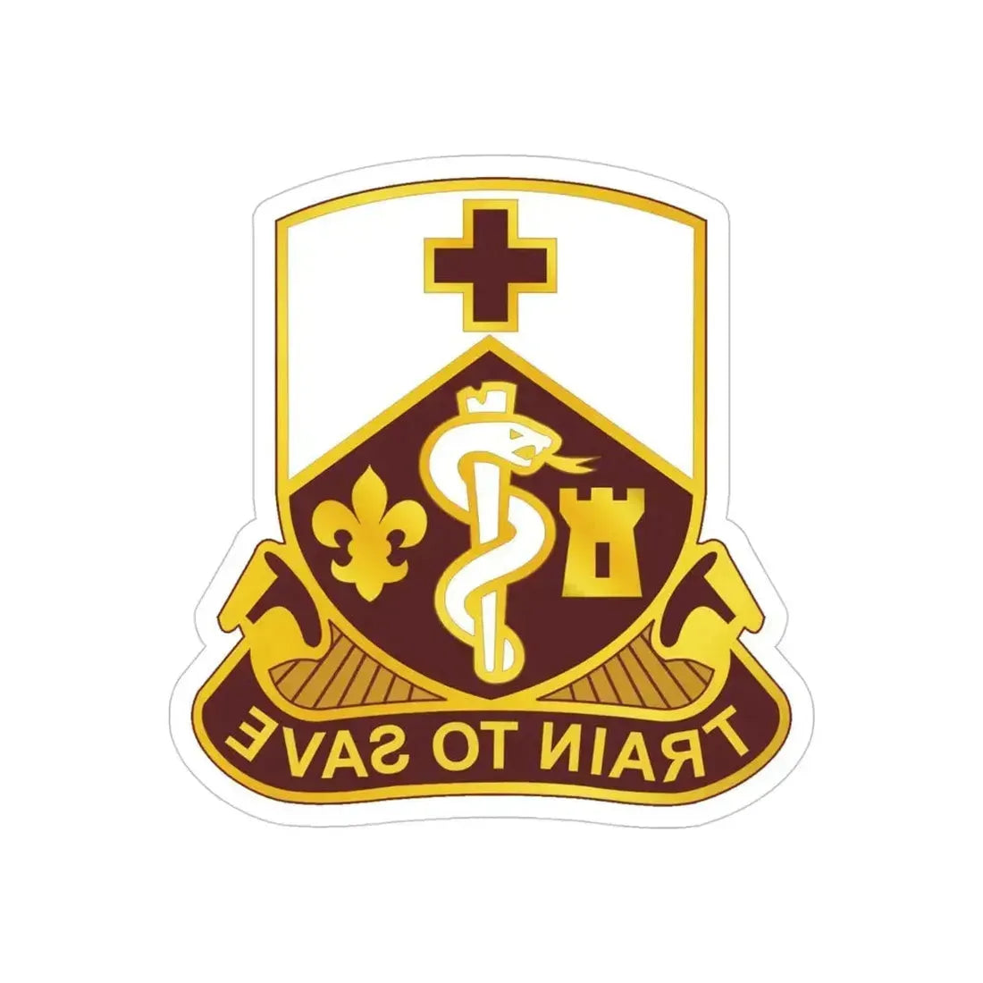 187 Medical Battalion (U.S. Army) REVERSE PRINT Transparent Die-Cut STICKER 4 Inch Die-Cut Transparent - The Sticker Space