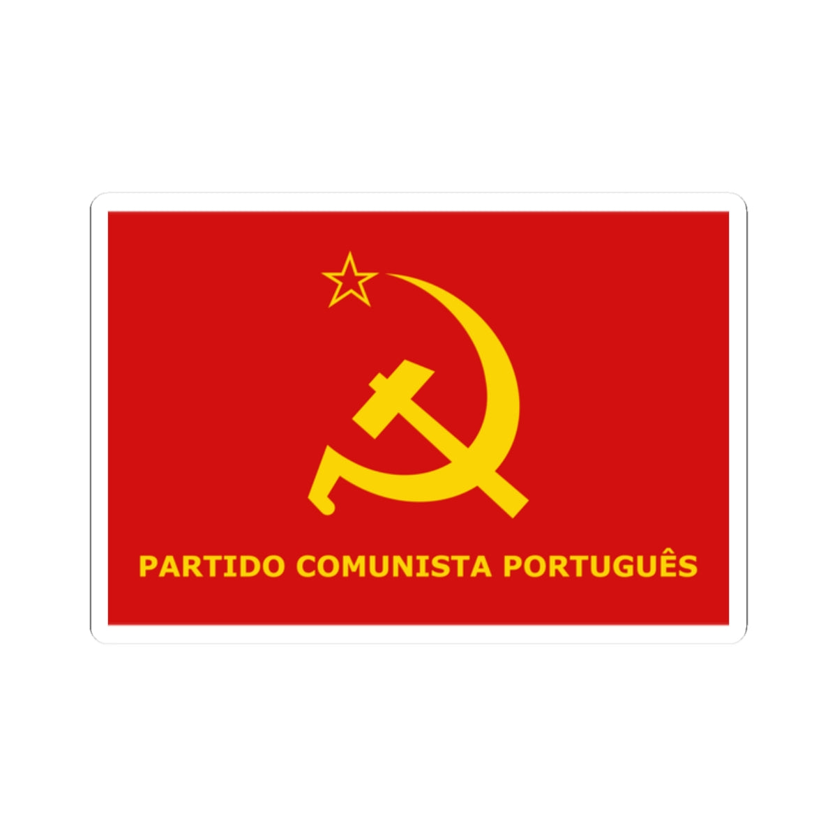 Flag of the Portuguese Communist Party (Portugal) STICKER Vinyl Kiss-Cut Decal