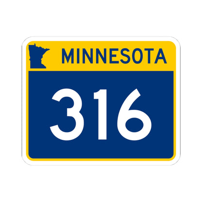 MN-316 wide (Minnesota) (Road Sign) STICKER Vinyl Kiss-Cut Decal