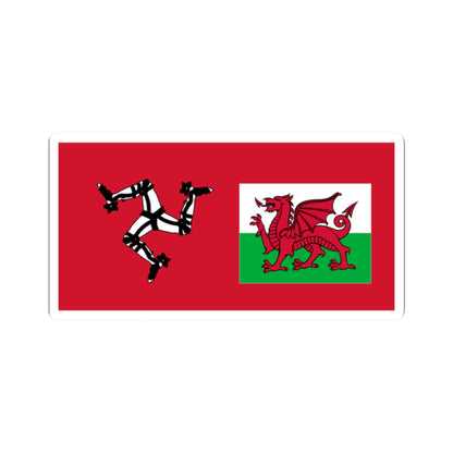 Flag of Manaw Mann and Cymru Wales (United Kingdom) STICKER Vinyl Kiss-Cut Decal
