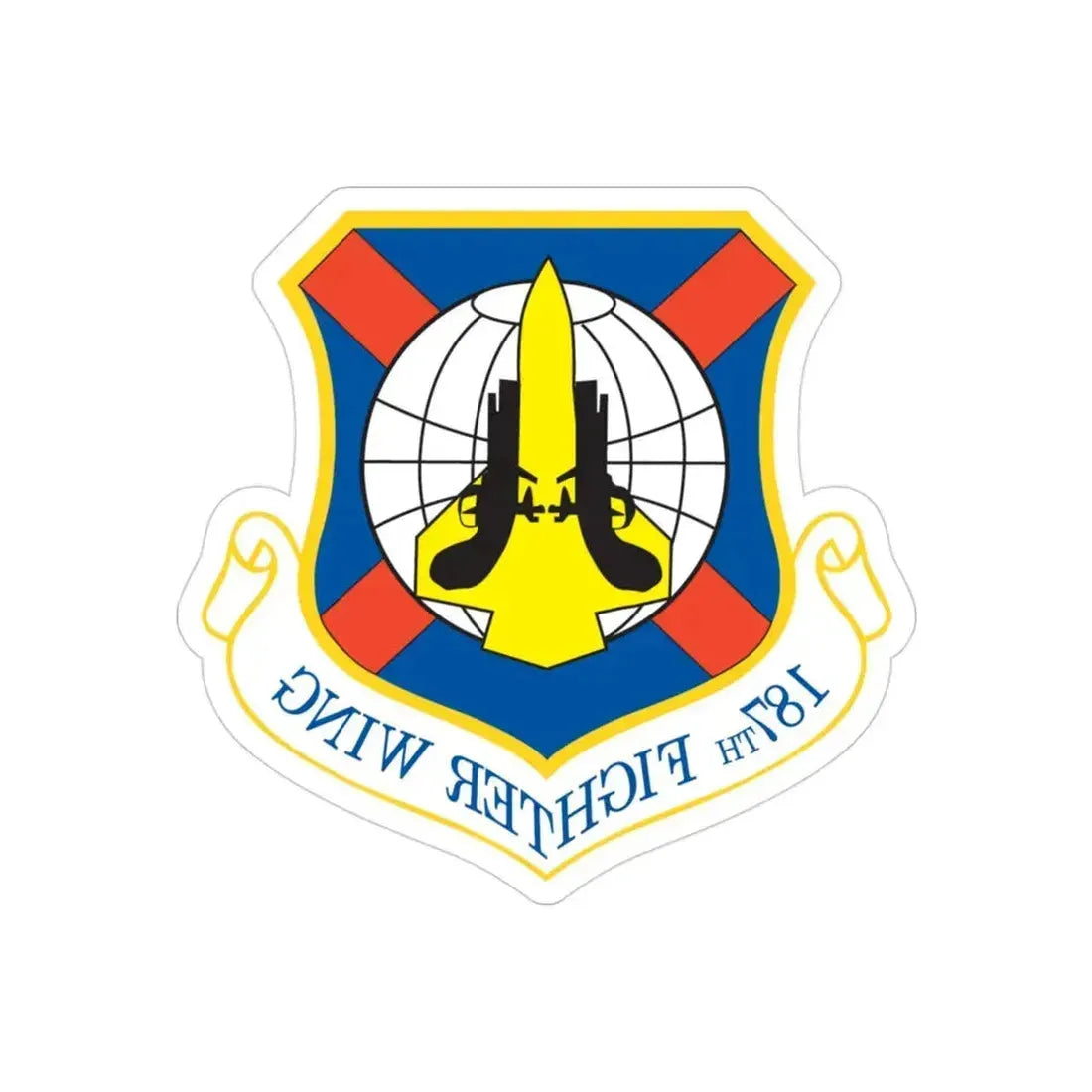 187th Fighter Wing (U.S. Air Force) REVERSE PRINT Transparent Die-Cut STICKER 3 Inch Die-Cut Transparent - The Sticker Space