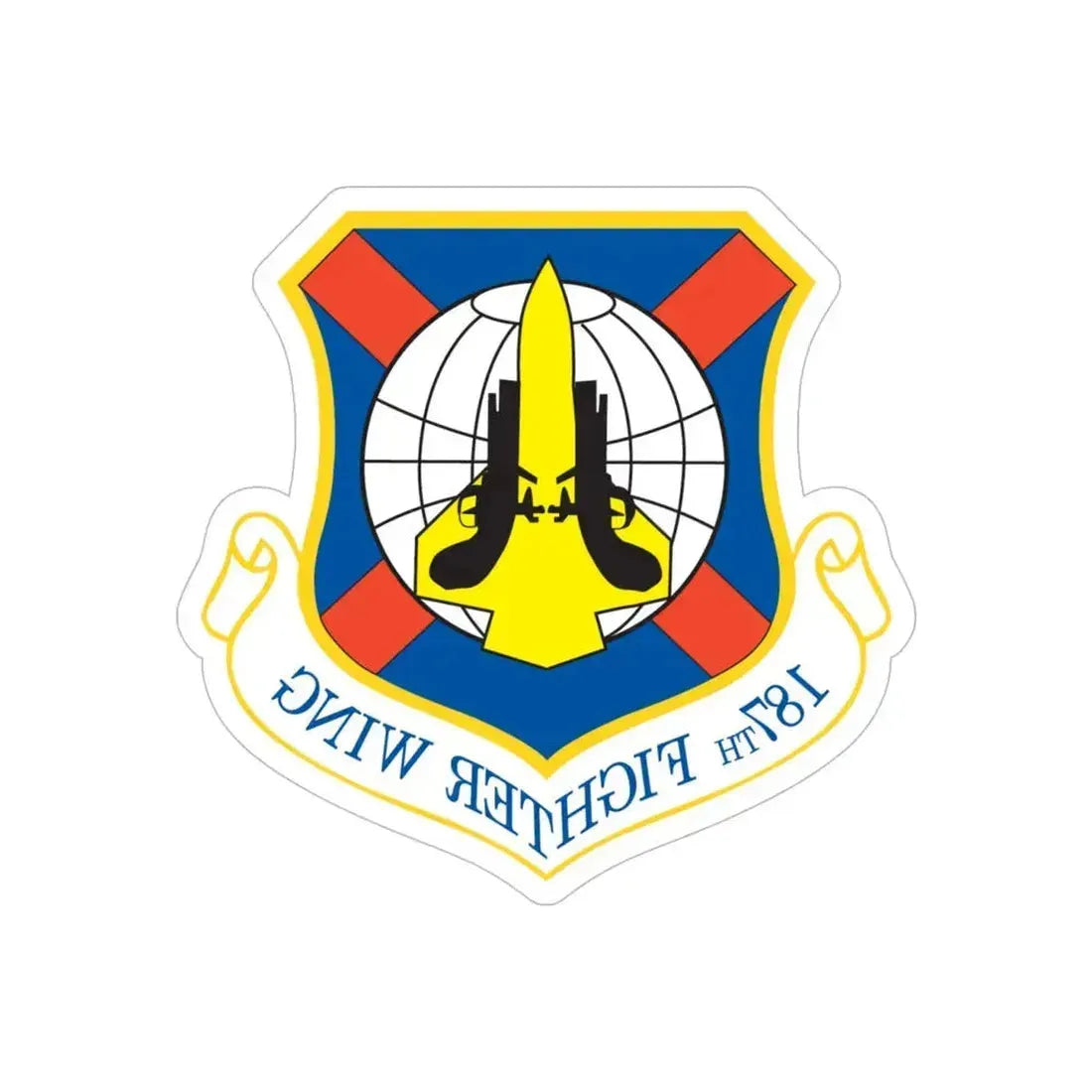 187th Fighter Wing (U.S. Air Force) REVERSE PRINT Transparent Die-Cut STICKER 6 Inch Die-Cut Transparent - The Sticker Space
