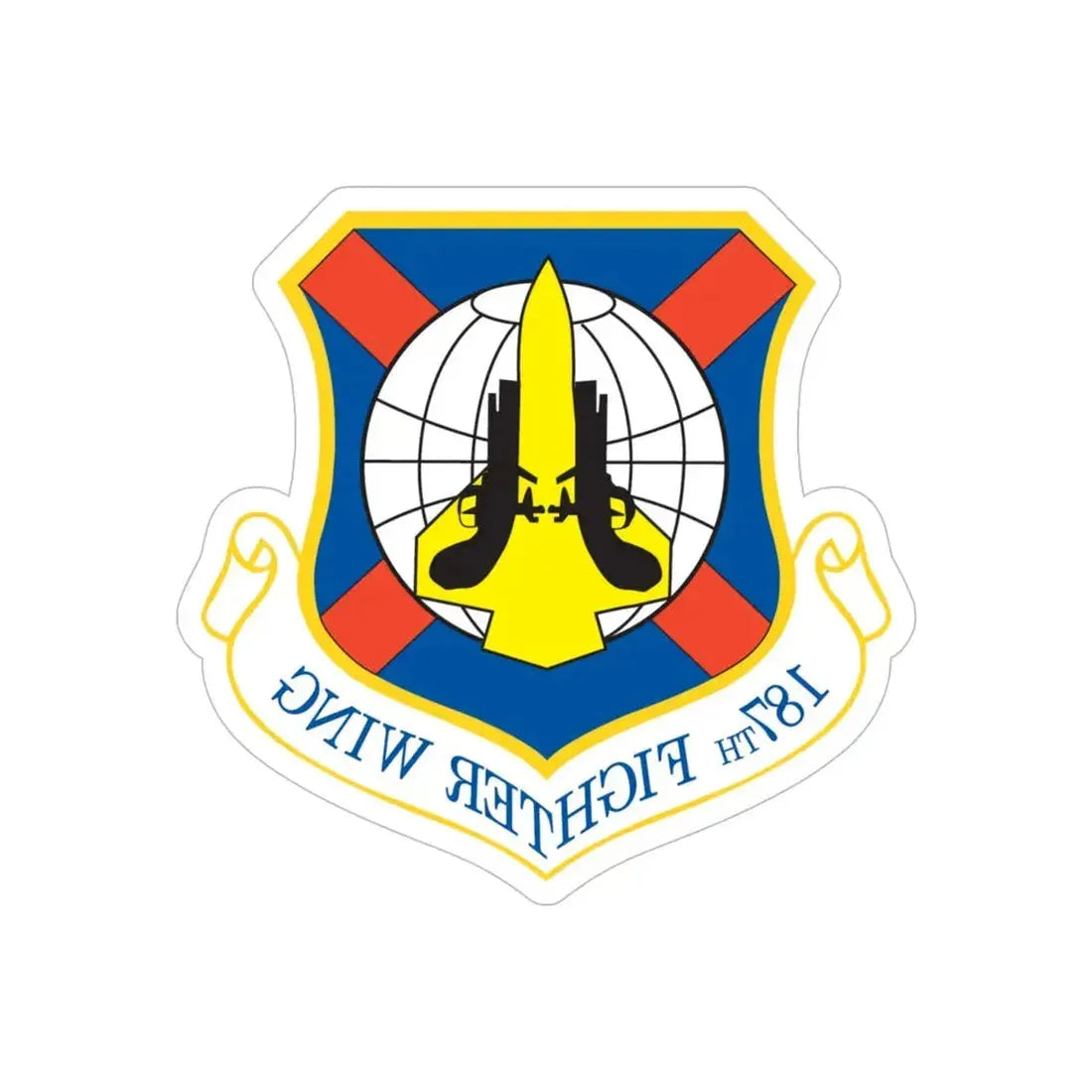 187th Fighter Wing (U.S. Air Force) REVERSE PRINT Transparent Die-Cut STICKER - The Sticker Space