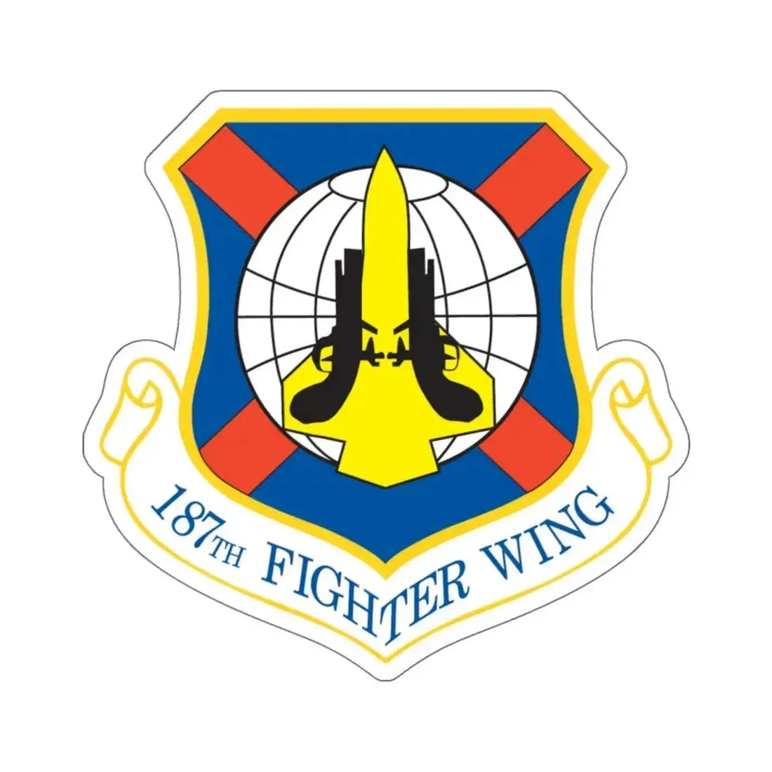 187th Fighter Wing (U.S. Air Force) STICKER Vinyl Kiss-Cut Decal 6 Inch White - The Sticker Space
