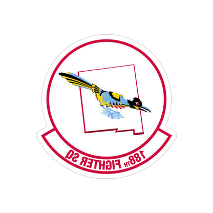 188 Fighter Squadron (U.S. Air Force) REVERSE PRINT Transparent STICKER-3" × 3"-The Sticker Space