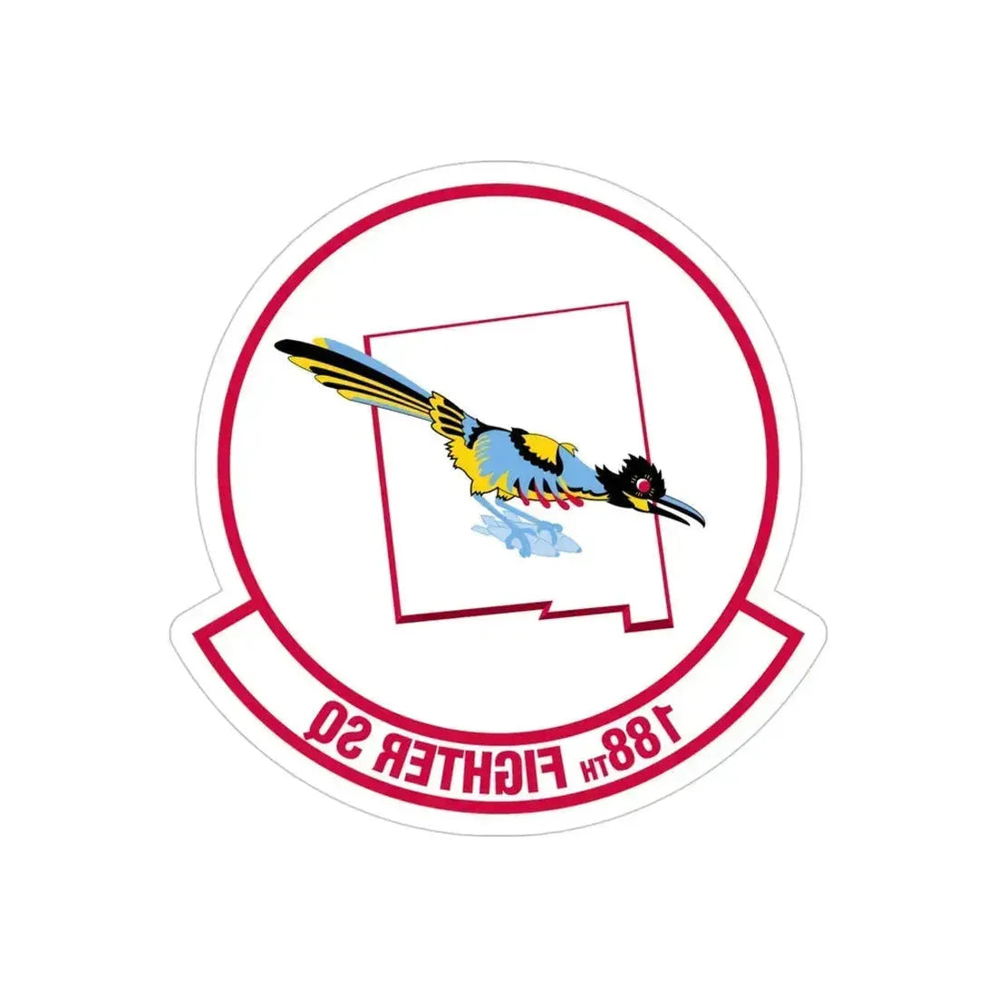 188 Fighter Squadron (U.S. Air Force) REVERSE PRINT Transparent Die-Cut STICKER 4 Inch Die-Cut Transparent - The Sticker Space