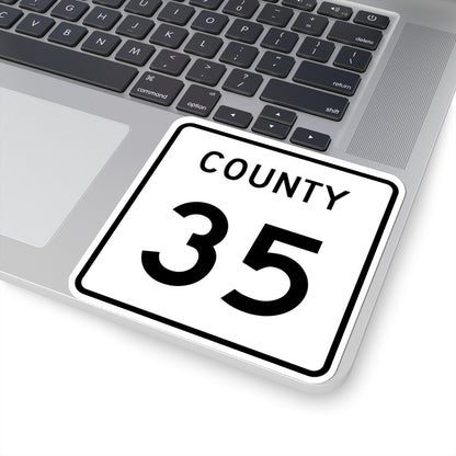 County 35 square (Minnesota) (Road Sign) STICKER Vinyl Kiss-Cut Decal