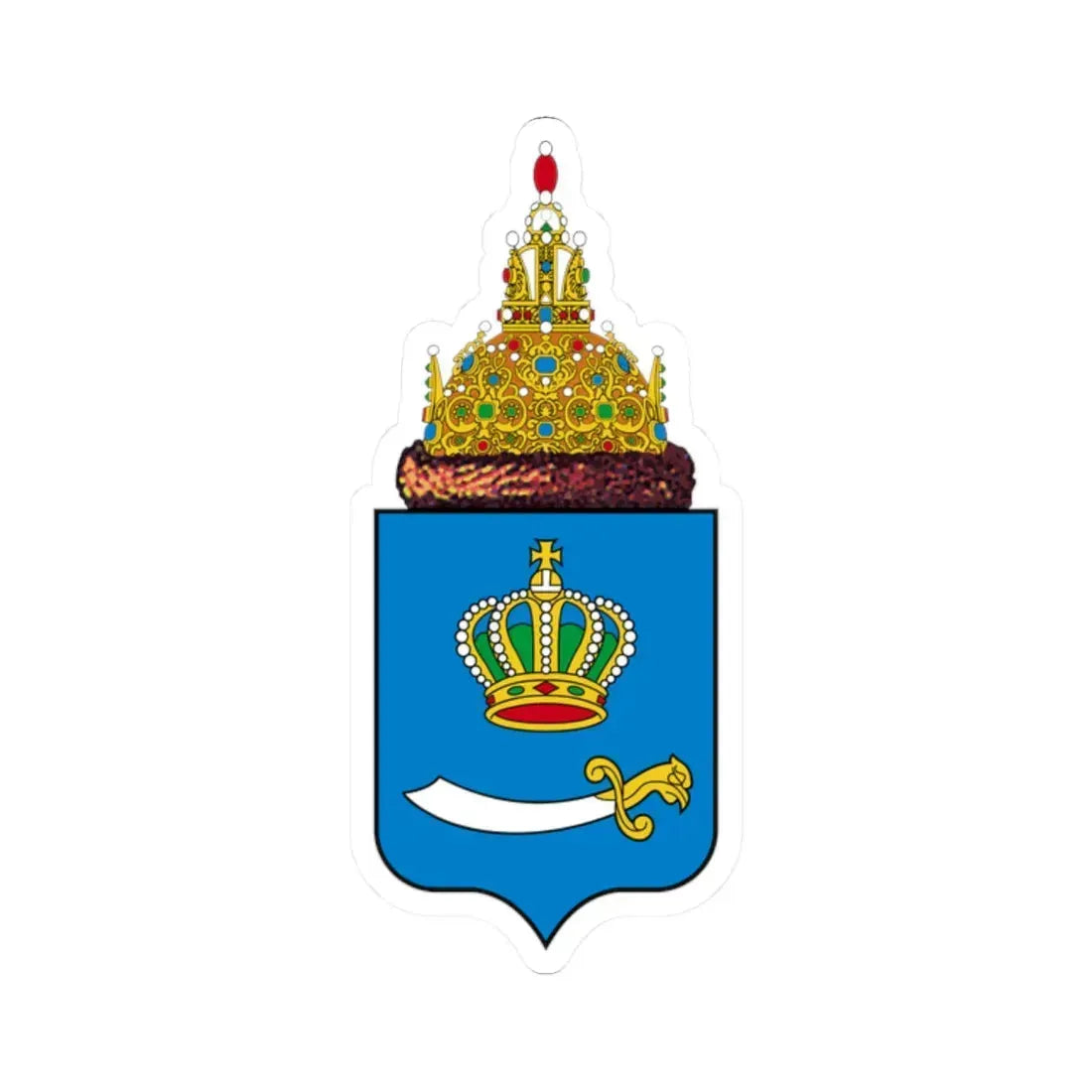 Герб царства Астраханского 1882 (Russia) (Coat of Arms) STICKER Vinyl Kiss-Cut Decal 2 Inch White - The Sticker Space