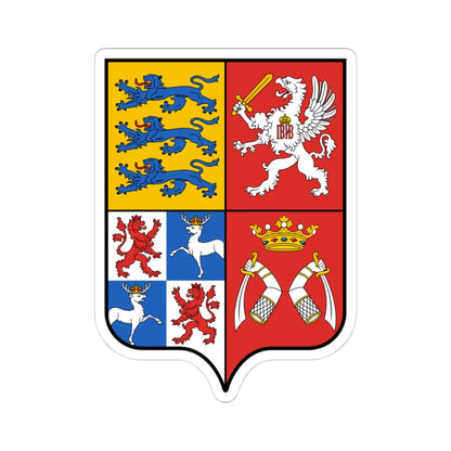 Герб Области прибалтийские 1882 (Russia) (Coat of Arms) STICKER Vinyl Kiss-Cut Decal 4 Inch White - The Sticker Space