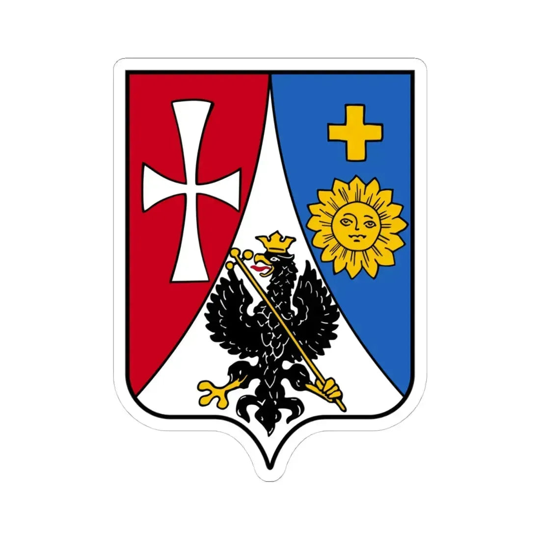 Герб Княжества и области Юго-Западные 1882 (Russia) (Coat of Arms) STICKER Vinyl Kiss-Cut Decal 4 Inch White - The Sticker Space