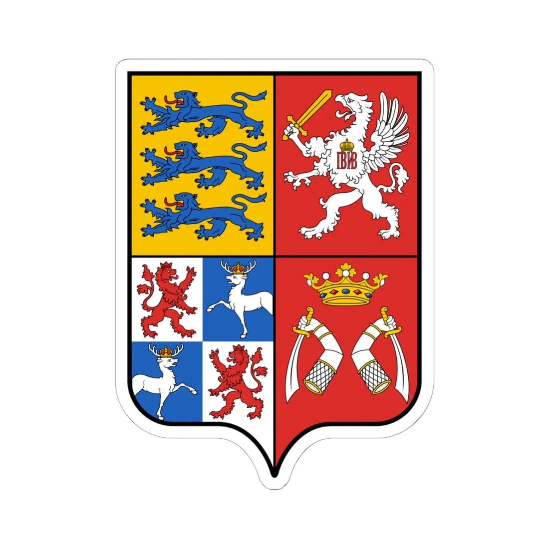 Герб Области прибалтийские 1882 (Russia) (Coat of Arms) STICKER Vinyl Kiss-Cut Decal 6 Inch White - The Sticker Space