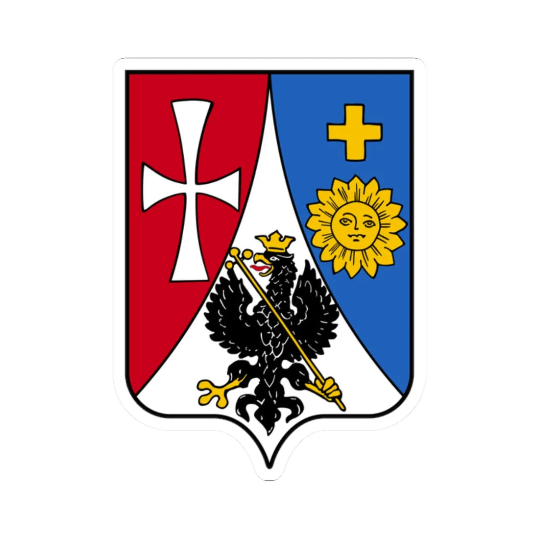 Герб Княжества и области Юго-Западные 1882 (Ukraine) (Coat of Arms) STICKER Vinyl Kiss-Cut Decal 2 Inch White - The Sticker Space
