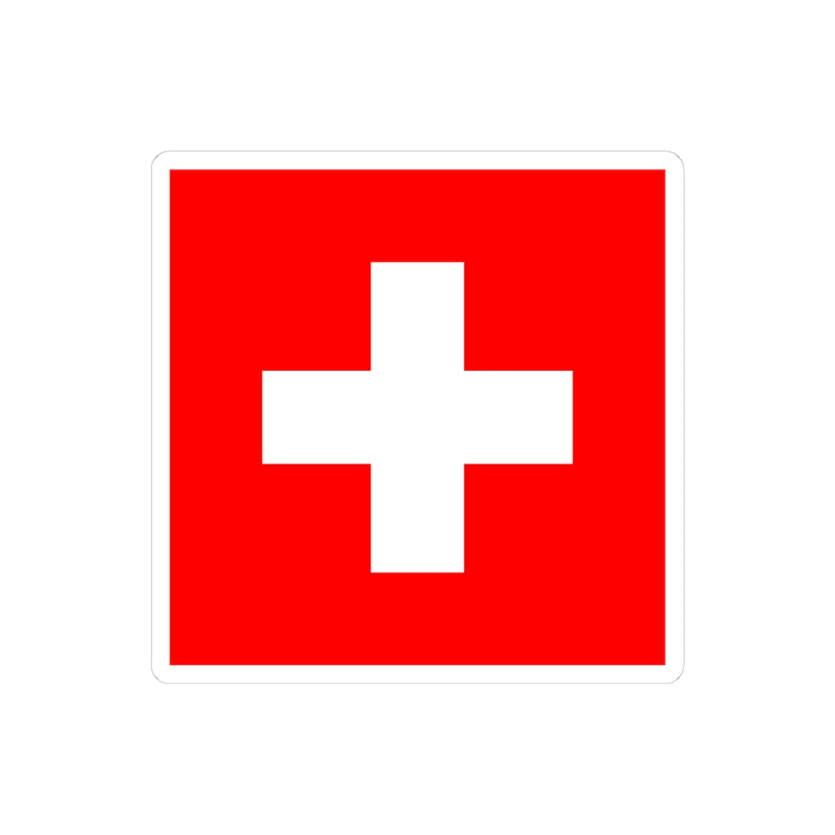 Flag of Switzerland 2-16-2 (Switzerland) STICKER Vinyl Kiss-Cut Decal