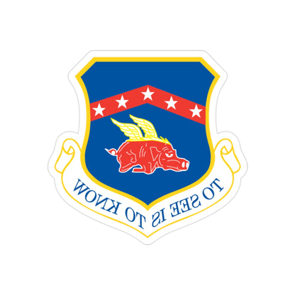 188th Fighter Wing (U.S. Air Force) REVERSE PRINT Transparent STICKER-2" × 2"-The Sticker Space