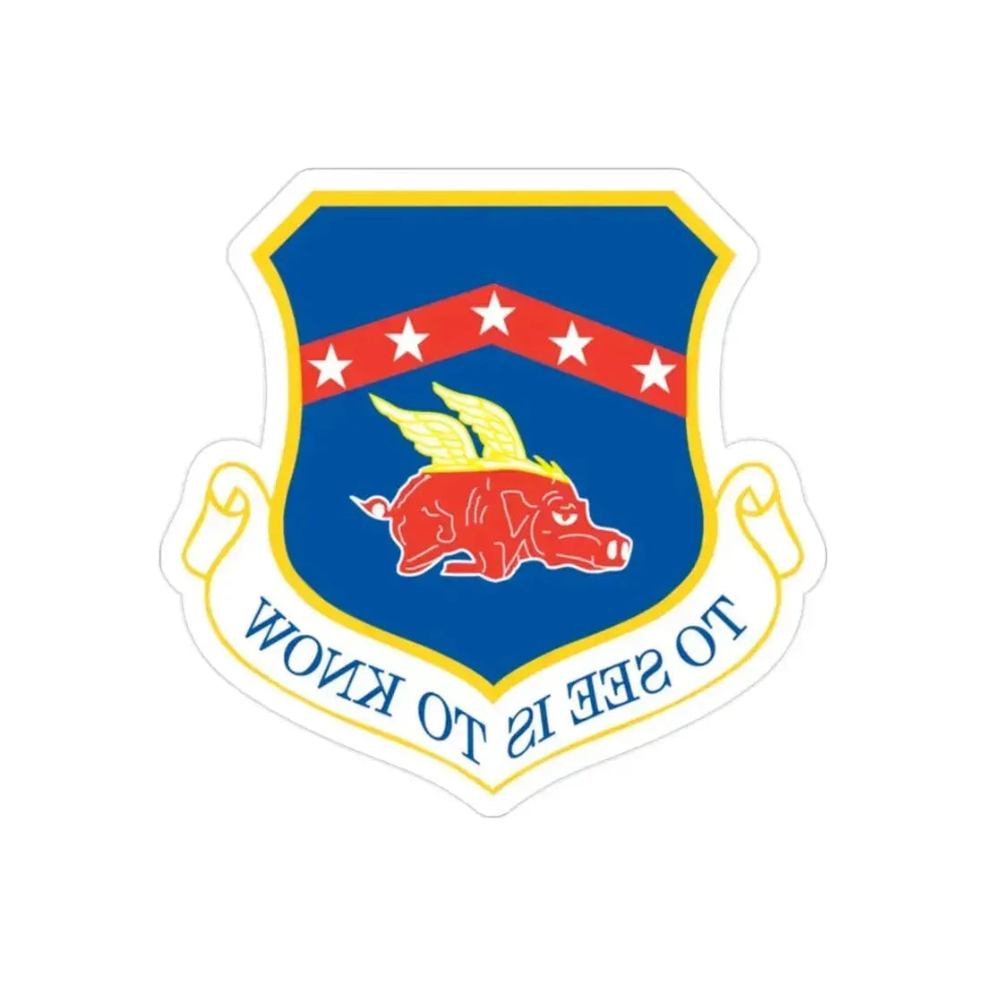 188th Fighter Wing (U.S. Air Force) REVERSE PRINT Transparent Die-Cut STICKER 2 Inch Die-Cut Transparent - The Sticker Space