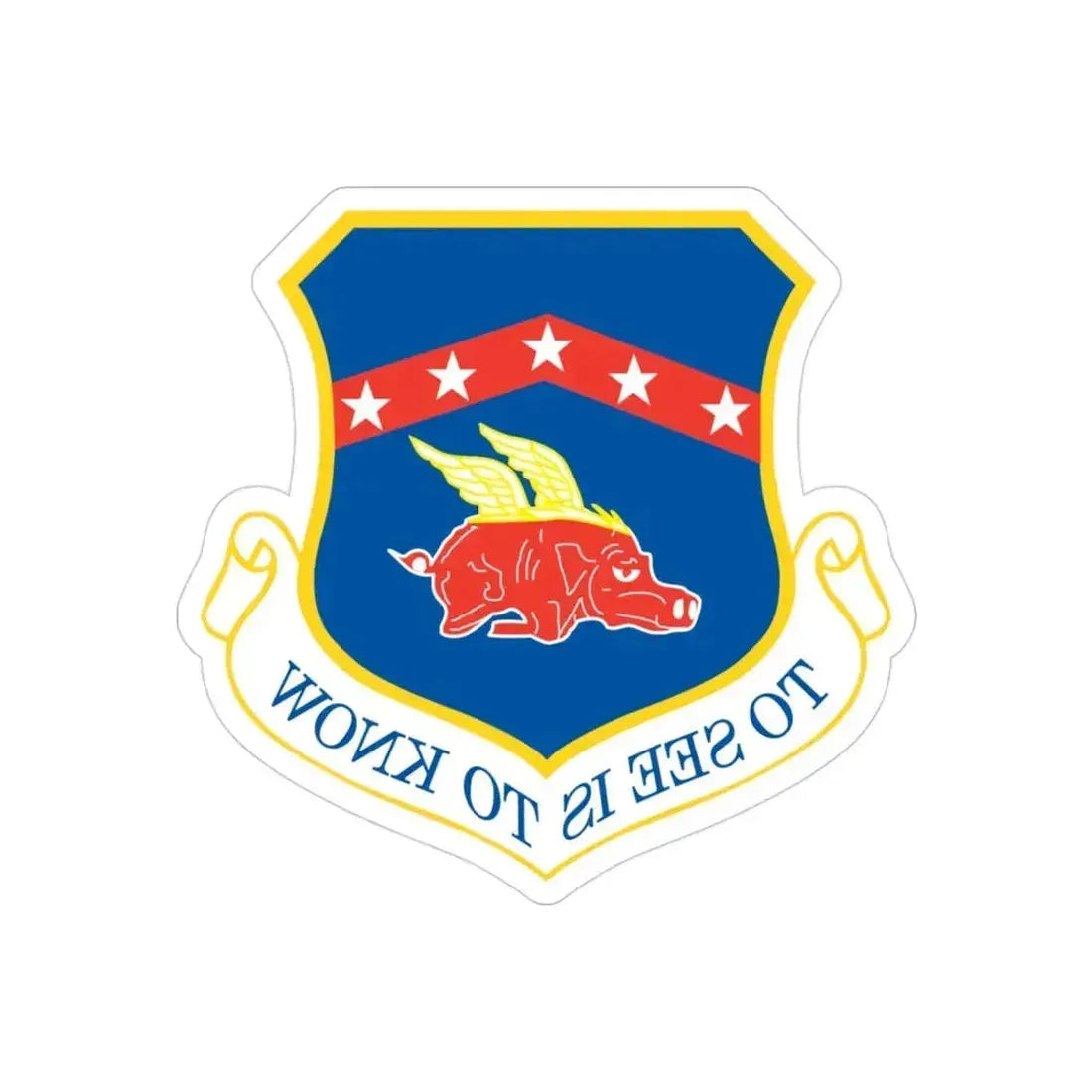 188th Fighter Wing (U.S. Air Force) REVERSE PRINT Transparent Die-Cut STICKER 3 Inch Die-Cut Transparent - The Sticker Space
