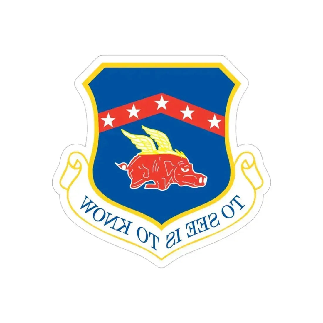 188th Fighter Wing (U.S. Air Force) REVERSE PRINT Transparent Die-Cut STICKER 4 Inch Die-Cut Transparent - The Sticker Space