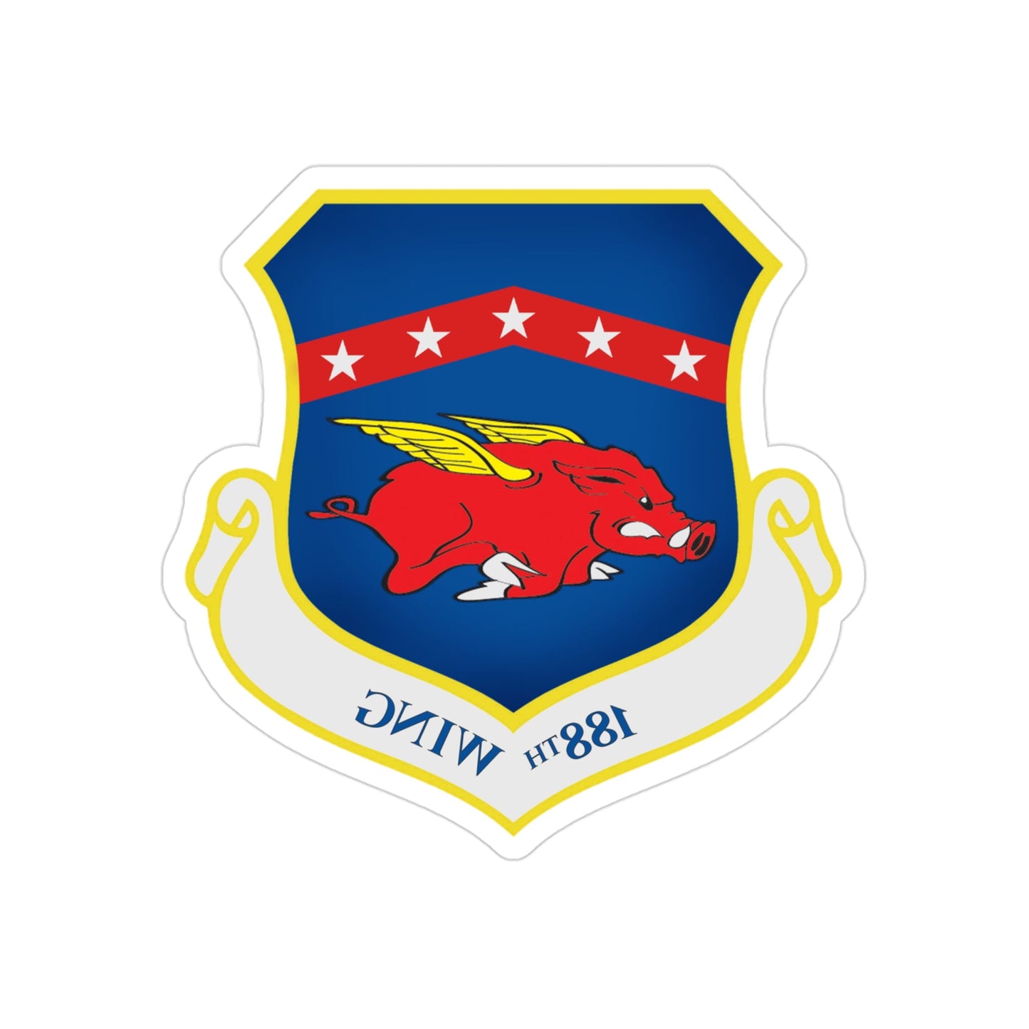 188th Wing (U.S. Air Force) REVERSE PRINT Transparent STICKER-3" × 3"-The Sticker Space